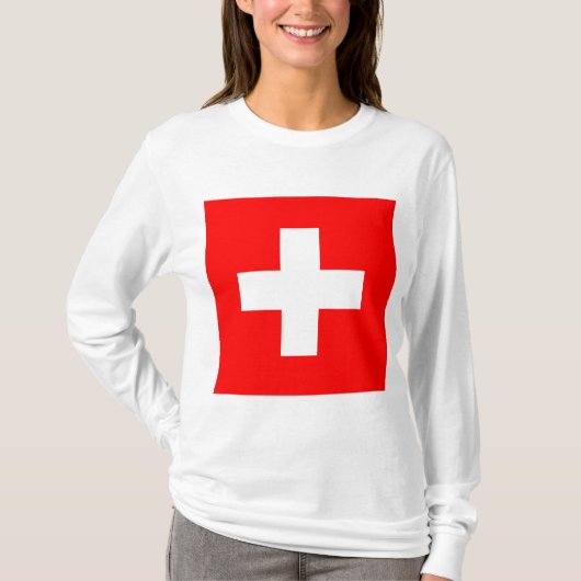 Zwitserse vlag (Zwitserland) T-shirt (Voorkant)