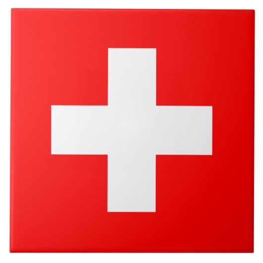 Zwitserse vlag (Zwitserland) Tegeltje (Voorkant)