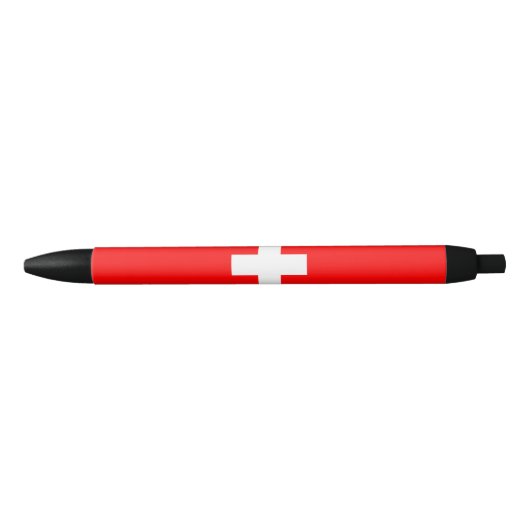 Zwitserse vlag (Zwitserland) Zwarte Inkt Pen (Voorkant)