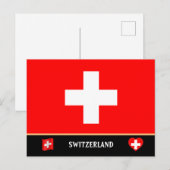Zwitserse vlag & Zwitsers land reis / Zwitserland Briefkaart (Voorkant / Achterkant)