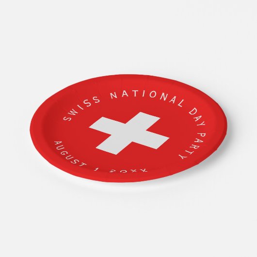 Zwitserse vlag Zwitserse nationale feestdag Papieren Bordje (Gekanteld)