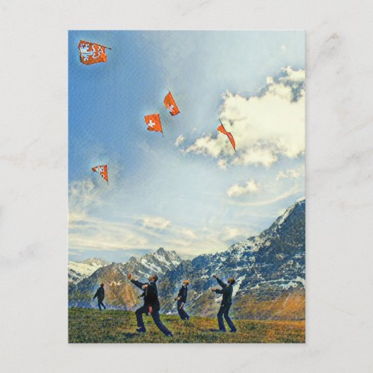 Zwitserse vlaggen briefkaart (Voorkant)