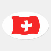 Zwitserse vlaggen ovale sticker (Voorkant)