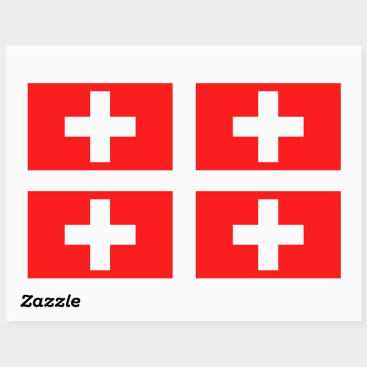 Zwitserse vlaggen rechthoekige sticker (Vel)