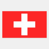 Zwitserse vlaggen rechthoekige sticker (Voorkant)