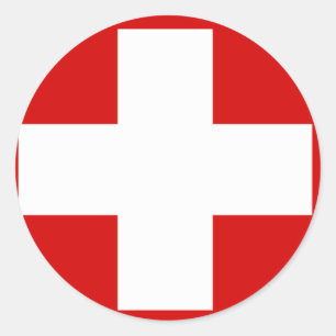 Zwitserse vlaggen ronde sticker