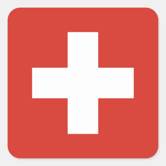 Zwitserse vlaggen vierkante sticker (Voorkant)