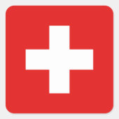 Zwitserse vlaggen vierkante sticker (Voorkant)