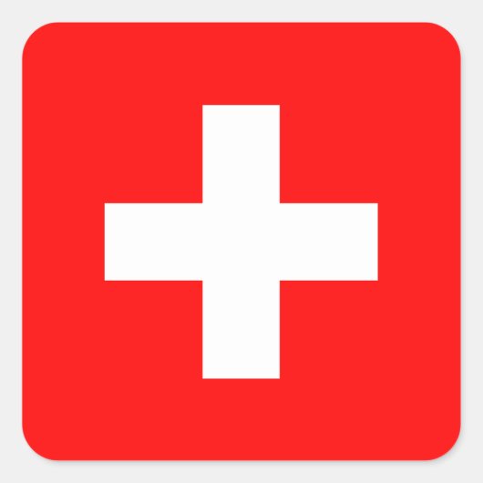 Zwitserse vlaggen vierkante sticker (Voorkant)