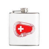 ZWITSERSE Vlaggenbeklimmer Heupfles (Voorkant)