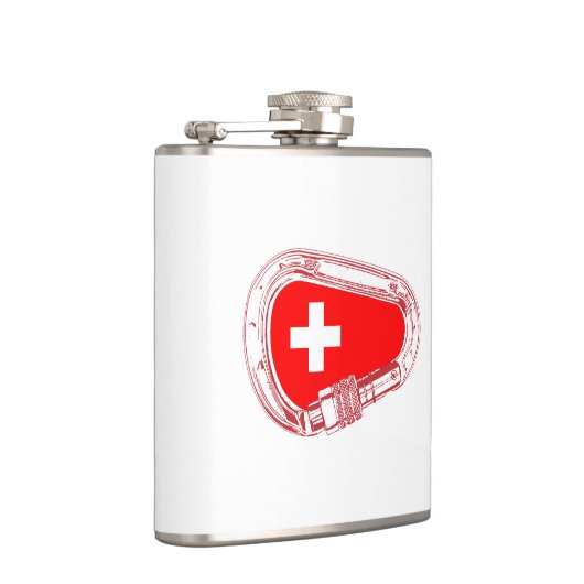 ZWITSERSE Vlaggenbeklimmer Heupfles (Rechts)