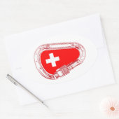 ZWITSERSE Vlaggenbeklimmer Ovale Sticker (Envelop)