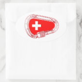 ZWITSERSE Vlaggenbeklimmer Ovale Sticker (Tas)