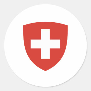 Zwitserse wapenmantel ronde sticker