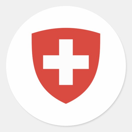 Zwitserse wapenschild ronde sticker (Voorkant)