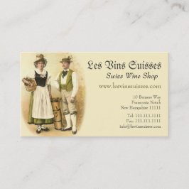 Zwitserse wijnbouwers in traditionele kostuums visitekaartje