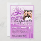 ZWITTE SIXTEEN MASQUERADE INVITATIE KAART (Voorkant)