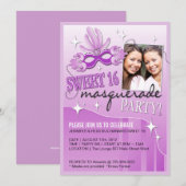 ZWITTE SIXTEEN MASQUERADE INVITATIE KAART (Voorkant / Achterkant)