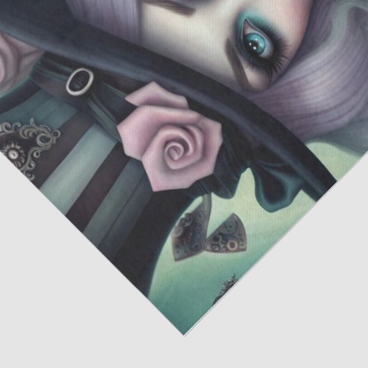 zwoel Mad Hatter Paarse Haar Decoupage Papier (Detail)