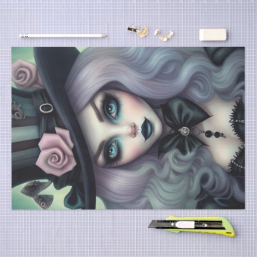 zwoel Mad Hatter Paarse Haar Decoupage Papier (Craft)