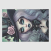 zwoel Mad Hatter Paarse Haar Decoupage Papier (Voorkant)