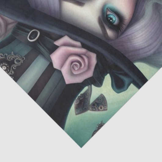 zwoel Mad Hatter Paarse Haar Decoupage Papier (Detail)