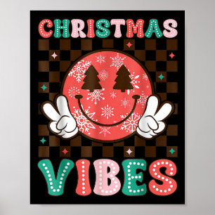 Zwoele Kerstsfeer Gelukkig Lachend Gezicht Kerst V Poster