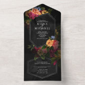 Zwoele Nachten Bloemen Bruiloft ID829 All In One Uitnodiging (Binnen)