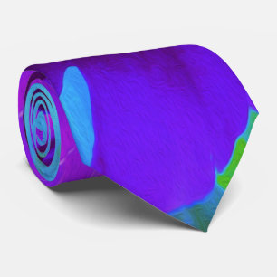 Zwoele Paarse Pioen met Mooie Bladeren Stropdas