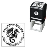 Zwoele Zeemeermin rijdt op zeepaard Naam Retouradr Zelfinktende Stempel (In situ)