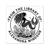 Zwoele zeemeermin Seashells Coral Library Boeknaam Zelfinktende Stempel (Design)