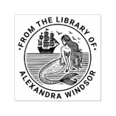 Zwoele Zeemeermin Sirene, scheepsbibliotheek boekn Zelfinktende Stempel (Design)