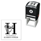 Zwoele Zeemeermin Stromend Haar Bibliotheek Boek N Zelfinktende Stempel (In situ)