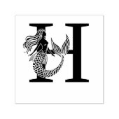 Zwoele Zeemeermin Stromend Haar Over Enkele Vette Zelfinktende Stempel (Design)