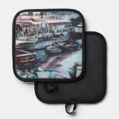 Zwoelige Prelude tot Dusk, Jaffé, Israël Pannenlap (Voorkant / Achterkant)