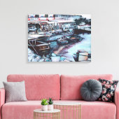 Zwoelige Prelude tot schemering, Jaffe, Israël Canvas Afdruk (Insitu (Woonkamer))