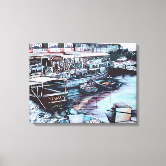 Zwoelige Prelude tot schemering, Jaffe, Israël Canvas Afdruk (Voorkant)