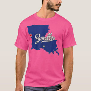 Zwolle Louisiana LA Map T-shirt