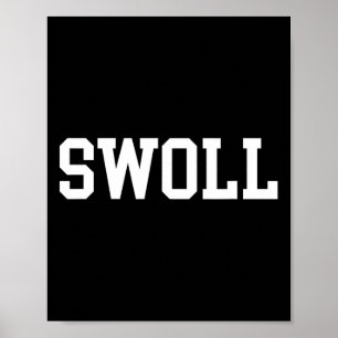 Zwollen grappig gewichtheffen en bodybuilding poster