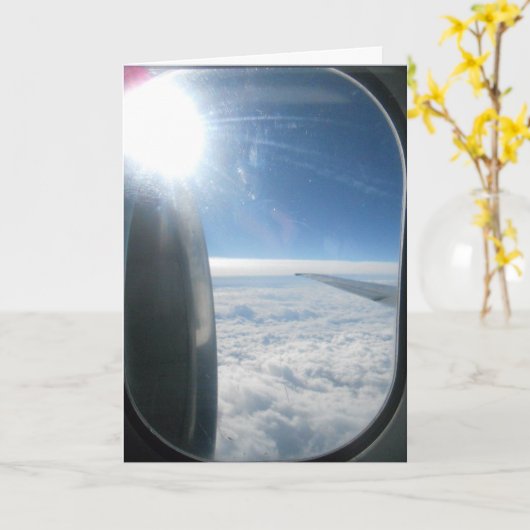 "Zwolse Lucht Vliegtuig" Verjaardagskaart Kaart (Gele Bloem)