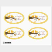 Zwriemvogel (geel) Weddenschap Ovale kruidenticker Ovale Sticker (Vel)