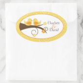 Zwriemvogel (geel) Weddenschap Ovale kruidenticker Ovale Sticker (Tas)