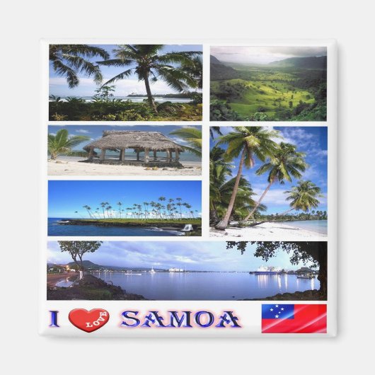 ZWS003 SAMOA I LIVE, Mosaic, Oceania, Fridge Magneet (Voorkant)