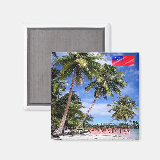 zWS010 LEFAGA, Paradise Beach, SAMOA, Fridge Magneet (Voorkant / Achterkant)