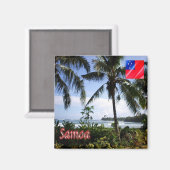 zWS011 SAMOA, kustlijn, Oceanië, Fridge Magneet (Voorkant / Achterkant)