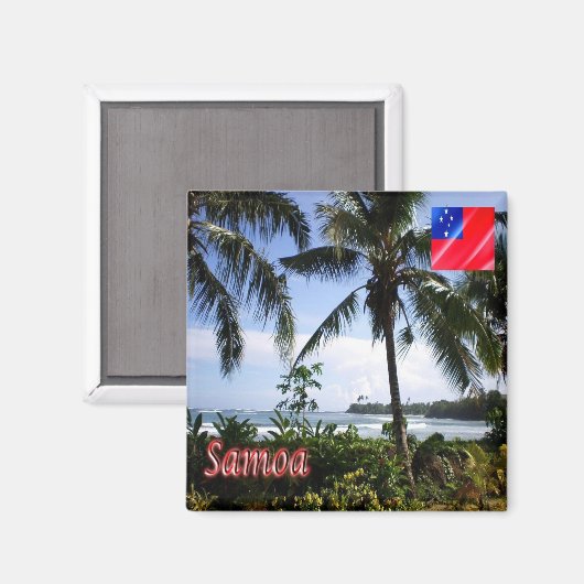 zWS011 SAMOA, kustlijn, Oceanië, Fridge Magneet (Voorkant / Achterkant)