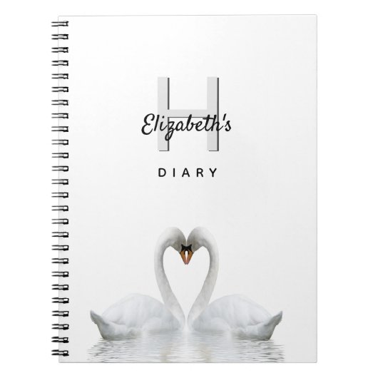 Zwten houden van blanke monogram dagboekuitspraak notitieboek (Voorkant)