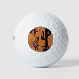 ZWUIDWESTELIJKE KOKOPELLI-KUNST GOLFBALLEN