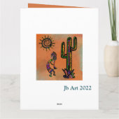 ZWUIDWESTELIJKE KOKOPELLI-KUNST KAART (Achterkant)