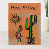 ZWUIDWESTELIJKE KOKOPELLI-KUNST KAART (Voorkant)